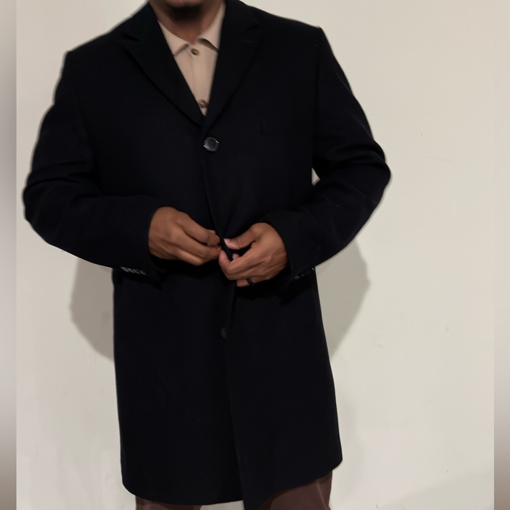 H&M Men's Elegant Black Trench Coat